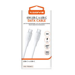 C To C Charging Cable - 65W  3A - 3M - White