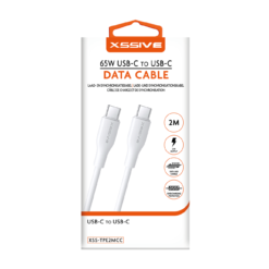 C To C Charging Cable - 65W  3A - 2M - White