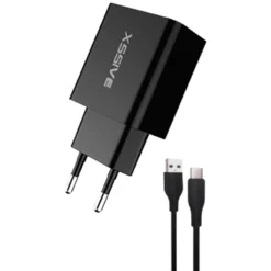 Xssive 18W QC Quick Charger & USB C-Cable XSS-AC61B2IN1 - Zwart