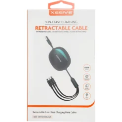 Xssive 3in1 Retractable Fast Charging Cable XSS-3IN1DESK2GR - Groen
