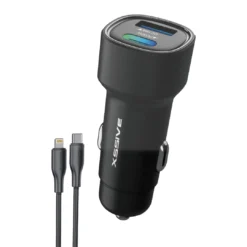 Xssive 48W PD+QC3.0 Fast Car Charger with Type-C to 8 Pin Cable XSS-CC40L - Zwart