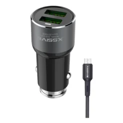 Xssive C30M Duo Car Charger+Micro Cable 3.6A - Zwart