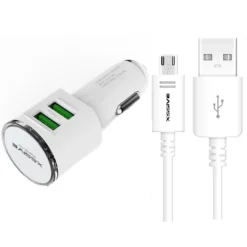 Xssive Duo Car Charger met Micro USB Cable - Wit
