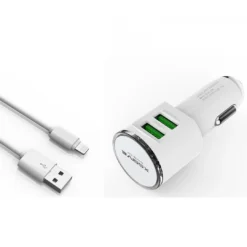 Xssive Duo Car Charger+Cable for iPhone DL-C29 - Wit