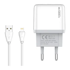 Xssive Duo USB Charger+Cable for iPhone 2.1A XSS-AC54-IP - Wit
