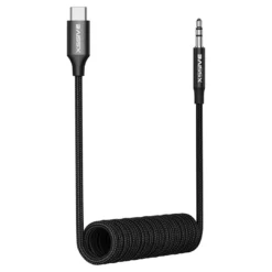 Xssive Stretchable USB-C to Aux 3.5mm 1.5m. XSS-C3.5SBR - Zwart