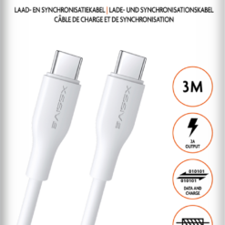 Xssive TPE Serie 65W Type-C to Type-C Cable 3m XSS-TPE3MCC - Wit