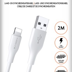 Xssive TPE Serie USB to 8 Pin Cable 2m XSS-TPE2M for iPhone - Wit