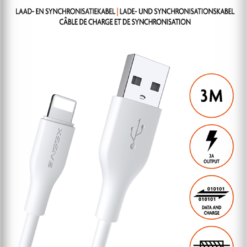 Xssive TPE Serie USB to 8 Pin Cable 3m XSS-TPE3M for iPhone - Wit