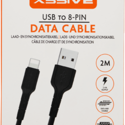 Xssive USB Cable for iPhone 2m XSS-PVC200L - Zwart